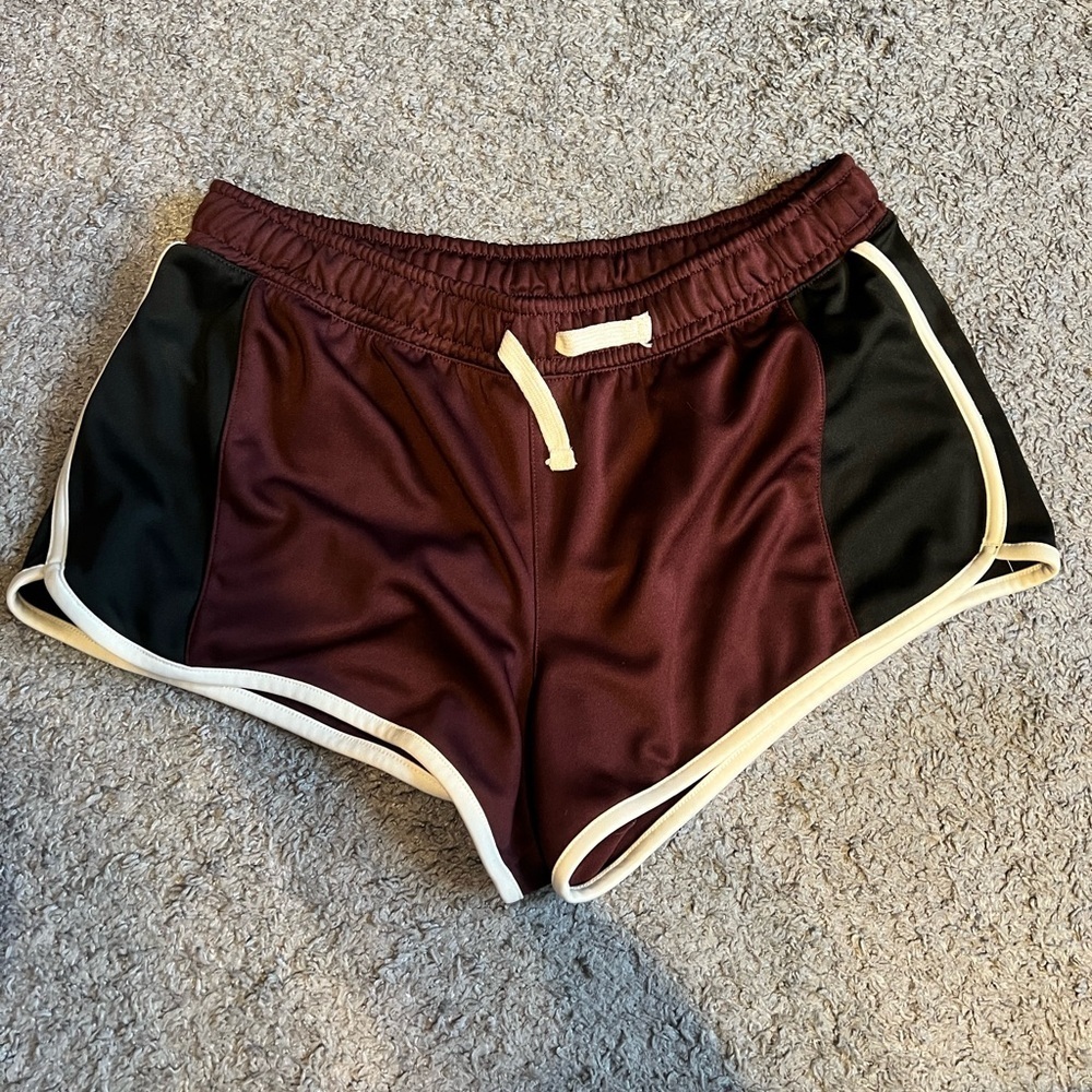 3/$15 Women's Burgundy and Black Athletic Shorts